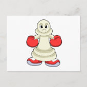 Schaakstuk Pion als bokser met boks handschoenen Briefkaart (Voorkant)