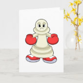 Schaakstuk Pion als bokser met boks handschoenen Kaart (Gele Bloem)