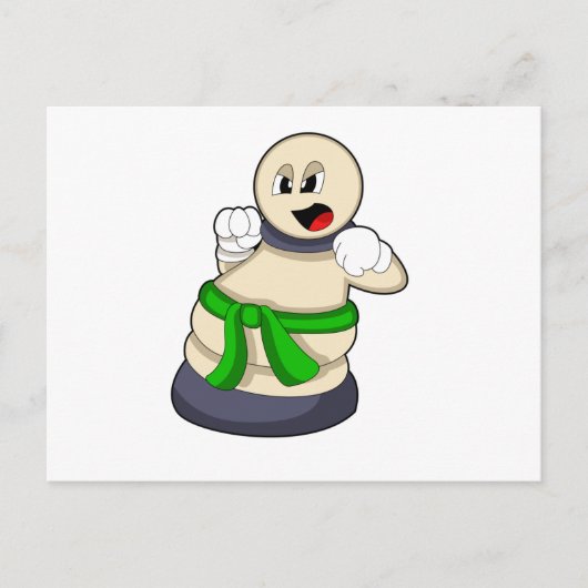 Schaakstuk Pion bij Schaken Briefkaart (Voorkant)