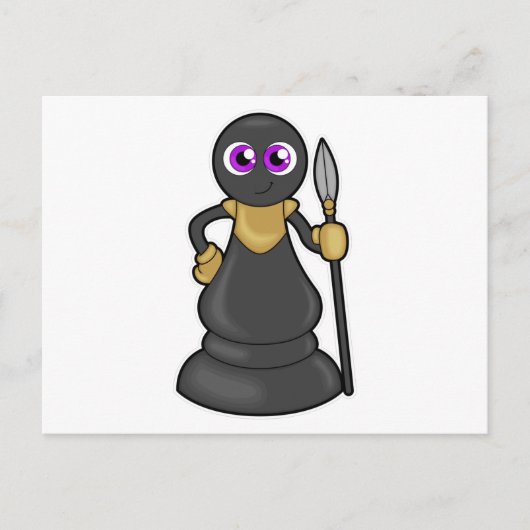 Schaakstuk Pion bij Schaken met Speer Briefkaart (Voorkant)