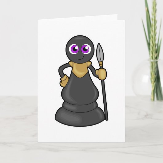 Schaakstuk Pion bij Schaken met Speer Kaart (Voorkant)