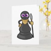 Schaakstuk Pion bij Schaken met Speer Kaart (Gele Bloem)