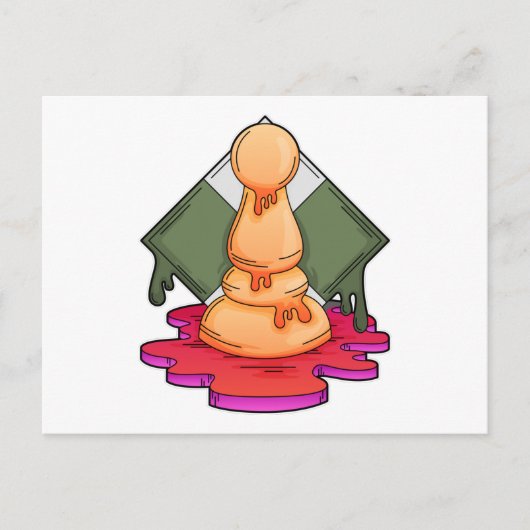 Schaakstuk Pion Briefkaart (Voorkant)