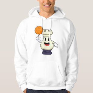 Schaakstuk Rook bij Basketball Sports Hoodie