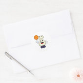 Schaakstuk Rook bij Basketball Sports Ronde Sticker (Envelop)