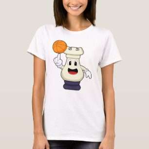 Schaakstuk Rook bij Basketball Sports T-shirt