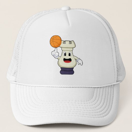 Schaakstuk Rook bij Basketball Sports Trucker Pet (Voorkant)