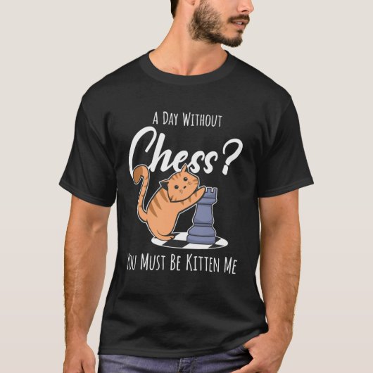 Schaakstuk Schaakbord I Kat Kat Kitten T-shirt (Voorkant)
