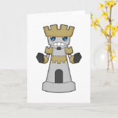 Schaakstuk Toren Schaken Kaart (Gele Bloem)