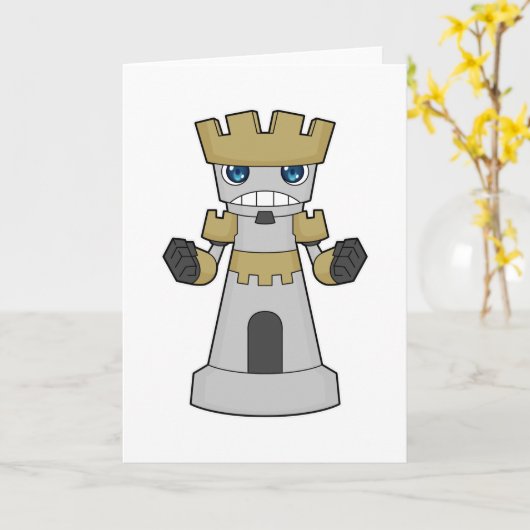 Schaakstuk Toren Schaken Kaart (Gele Bloem)