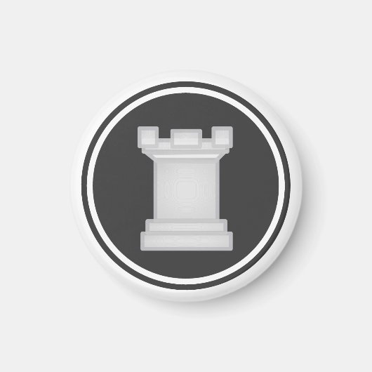 Schaakstuk White Rook Magneet (Voorkant)