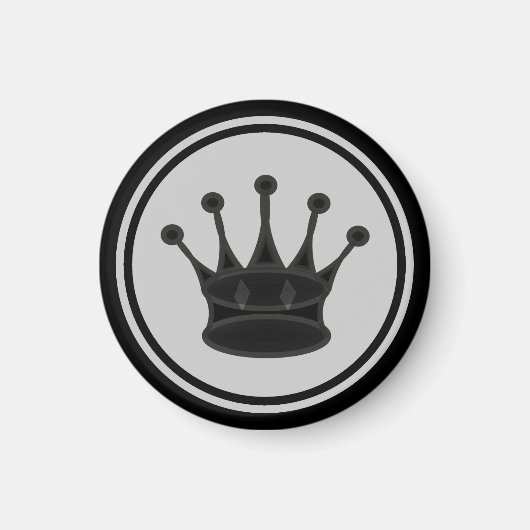 Schaakstuk Zwarte Koningin Magneet (Voorkant)