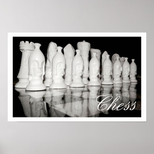 Schaakstukken aan boord, realistische artikelen poster (Voorkant)