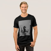 Schaakstukken aan boord. Tri-Blend shirt (Voorkant volledig)