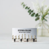 Schaakstukken aan boord visitekaartje (Staand voorkant)