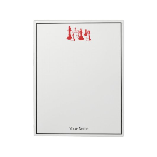 Schaakstukken Art #2 Rood Notitieblok (Linkerzijde)