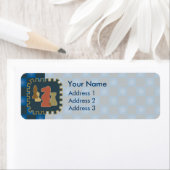 Schaakstukken Blauwe Adresetiketten Etiket (Insitu)