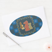 Schaakstukken Blauwe Sticker (Envelop)