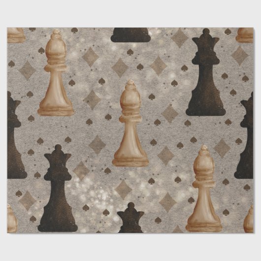 Schaakstukken Cadeaupapier (Vlak)