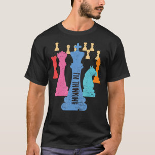 Schaakstukken denk ik als grootmeester t-shirt