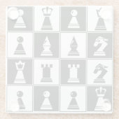 Schaakstukken Glazen Onderzetter (Achterkant)