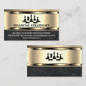 Schaakstukken | Goudmetaalmarmer | Financiering Visitekaartje (Voorkant / Achterkant)