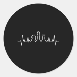 Schaakstukken Hebeat Chess Player Ronde Sticker