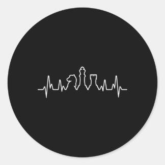 Schaakstukken Hebeat Chess Player Ronde Sticker