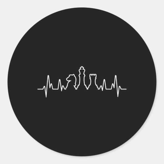 Schaakstukken Hebeat Chess Player Ronde Sticker (Voorkant)