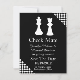 Schaakstukken Huwelijk Save The Date Aankondiging