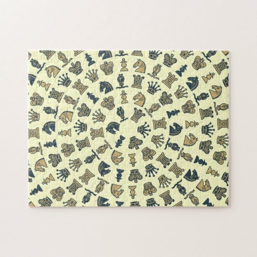 Schaakstukken in cirkels Puzzle Legpuzzel (Horizontaal)