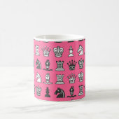 Schaakstukken in Rows roze Mok (Center)