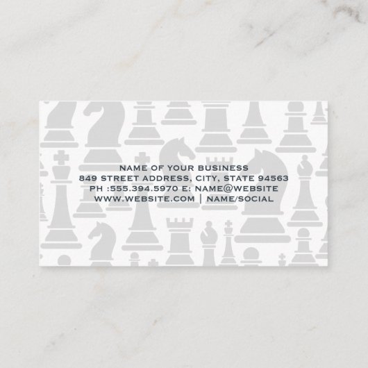 Schaakstukken | Kastelen en Pionnen Visitekaartje (Achterkant)