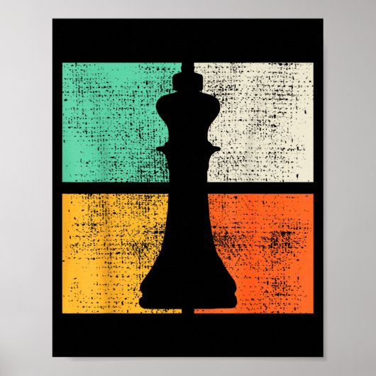 Schaakstukken Koning Speler  Poster (Voorkant)