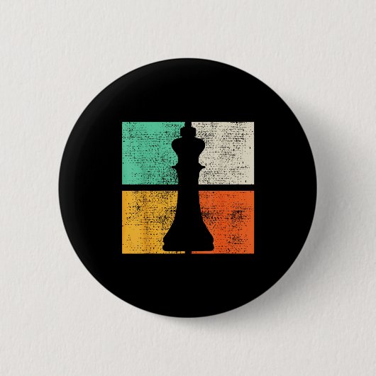 Schaakstukken Koning Speler Ronde Button 5,7 Cm (Voorkant)