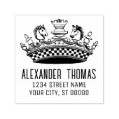 Schaakstukken Kroon Naam Adres Zelfinktende Stempel (Design)
