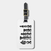 Schaakstukken  kunst bagagelabel (Voorkant verticaal)