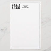 Schaakstukken  kunst briefpapier (Voorkant)