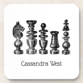 Schaakstukken kunst drankjes onderzetter (Voorkant)