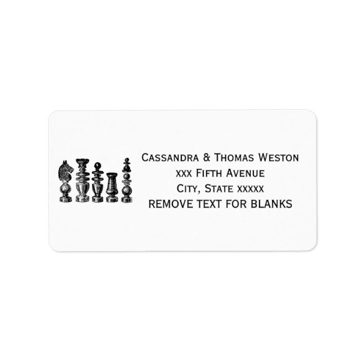 Schaakstukken  kunst etiket (Voorkant)