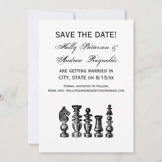 Schaakstukken  kunst kaart (Voorkant)