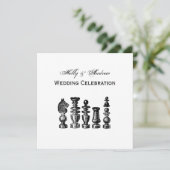 Schaakstukken  kunst kaart (Staand voorkant)