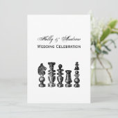 Schaakstukken  kunst kaart (Staand voorkant)