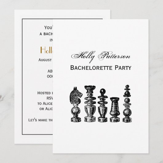 Schaakstukken  kunst kaart (Voorkant / Achterkant)