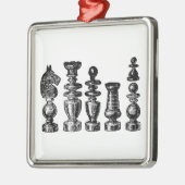 Schaakstukken  kunst metalen ornament (Links)