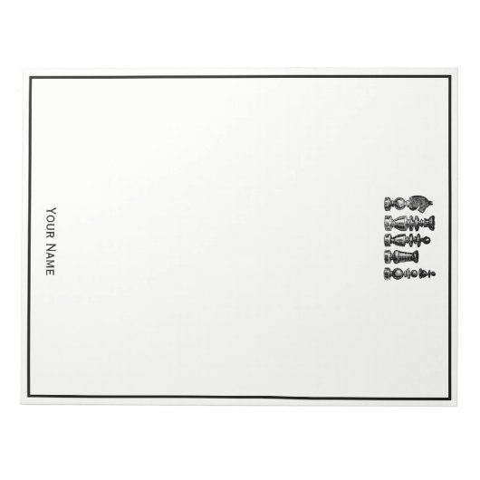 Schaakstukken kunst notitieblok (Voorkant)