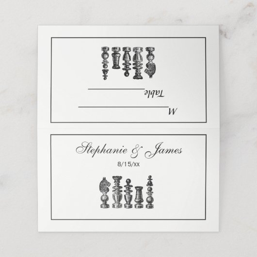 Schaakstukken  kunst plaatskaartje (Buitenkant ongevouwen)