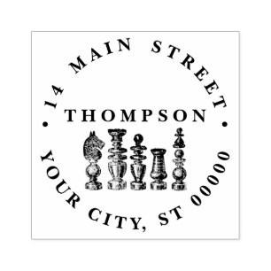 Schaakstukken kunst rubberstempel