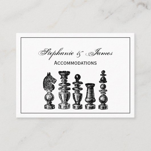Schaakstukken  kunst visitekaartje (Voorkant)