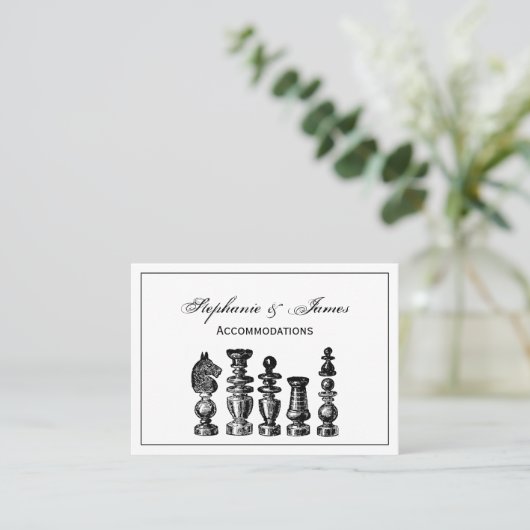 Schaakstukken  kunst visitekaartje (Staand voorkant)